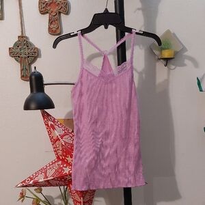 Lavender Lace Racerback Ribbed Tank Top